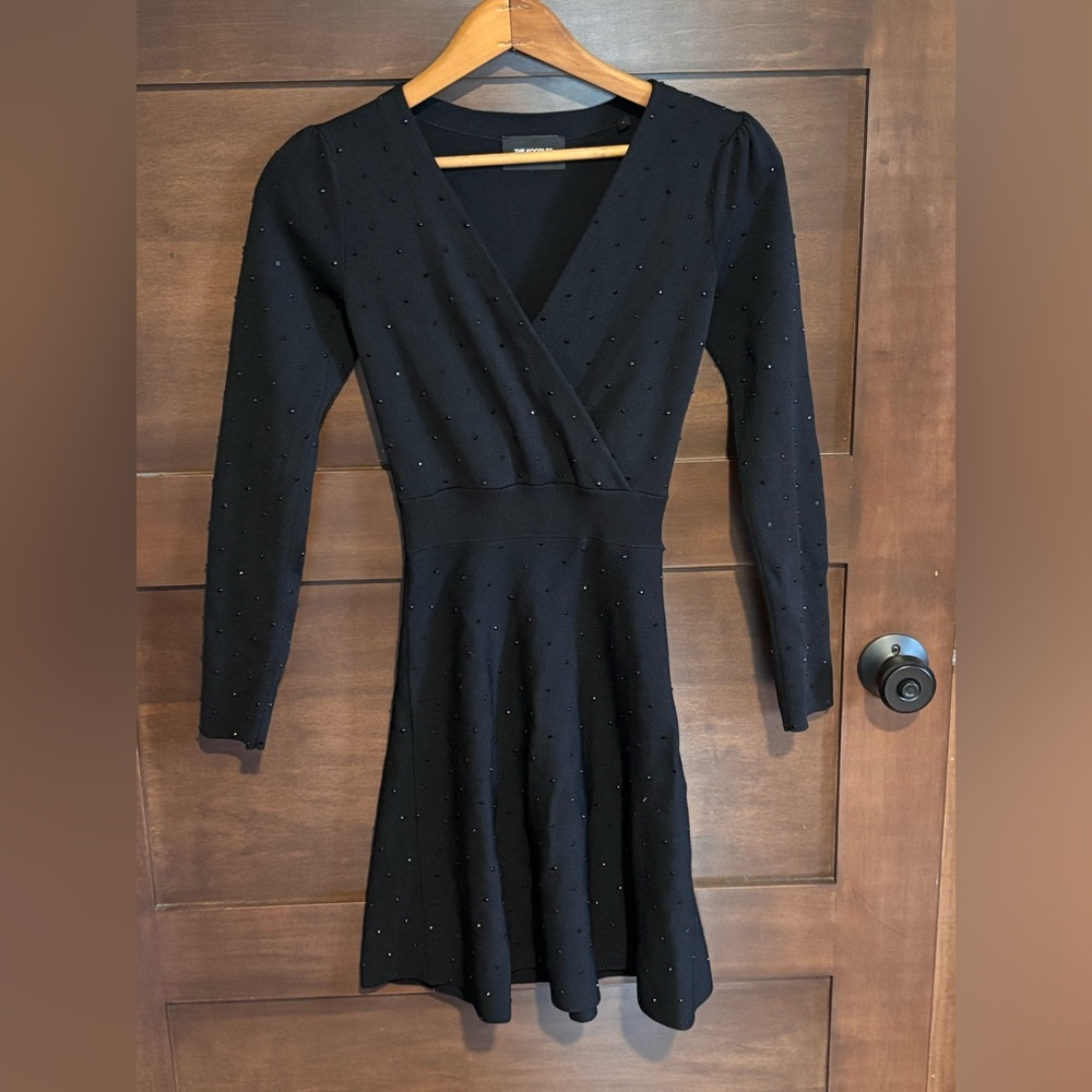 The Kooples Black Long Sleeve Mini Dress